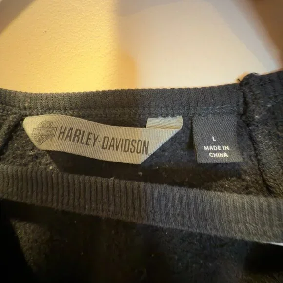 Womens Harley-Davidson Crop distressed (Black) L - Picture 3 of 3